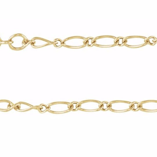 1.5 mm Figaro Chain | 14k yellow gold