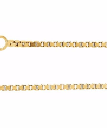 1.3mm Diamond Cut Box Chain | 14k yellow gold