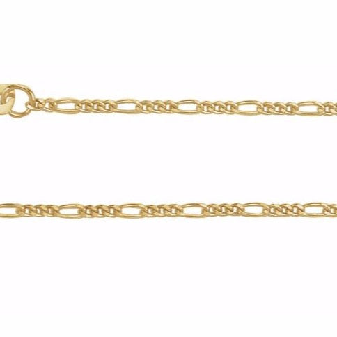 1.28 mm Concave Figaro Chain |14k yellow gold