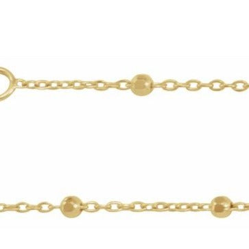 1.7mm ball and chain | 14k yellow gold